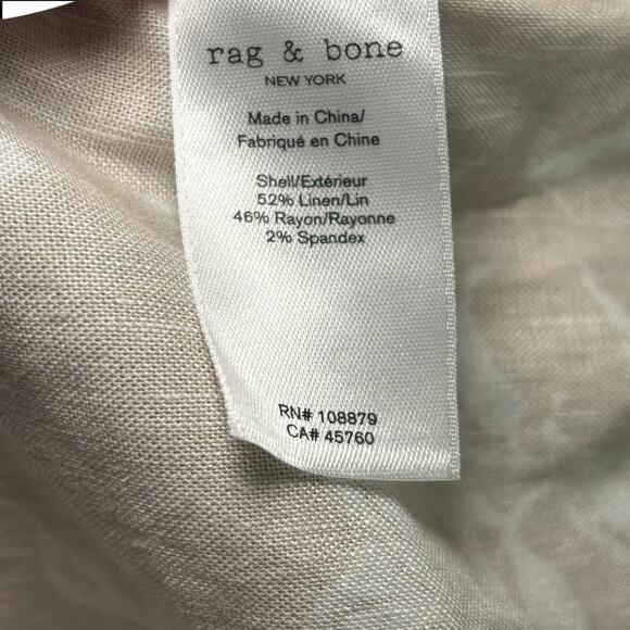 Rag & Bone Floral Ivy Printed Linen Blend Shorts Womens Size 14 Beige Pleats - Picture 6 of 7